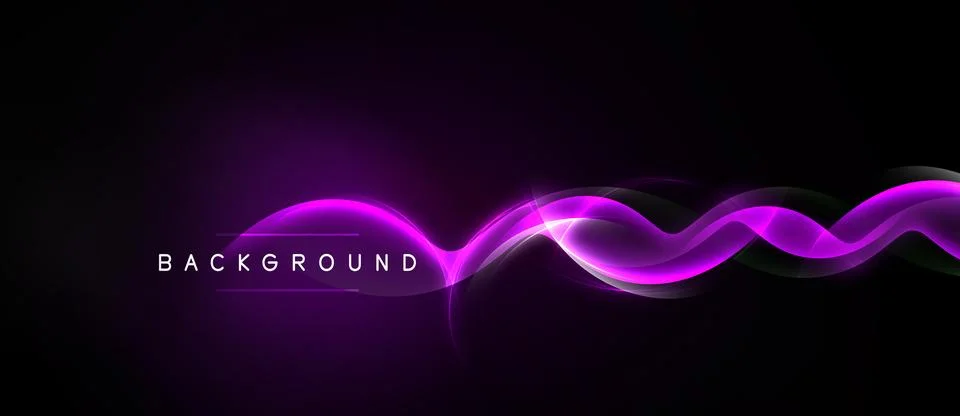 Dark background features vibrant purple waves. Text reads BACKGROUND below Stock Illustration
