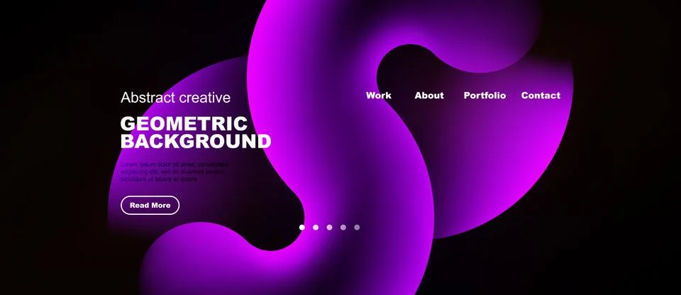 Dark background features vibrant purple geometric shapes. Text elements inclu イラスト素材