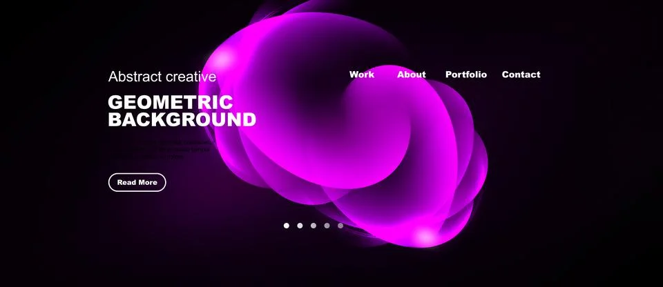 Dark background features vibrant purple abstract shapes, text elements, イラスト素材