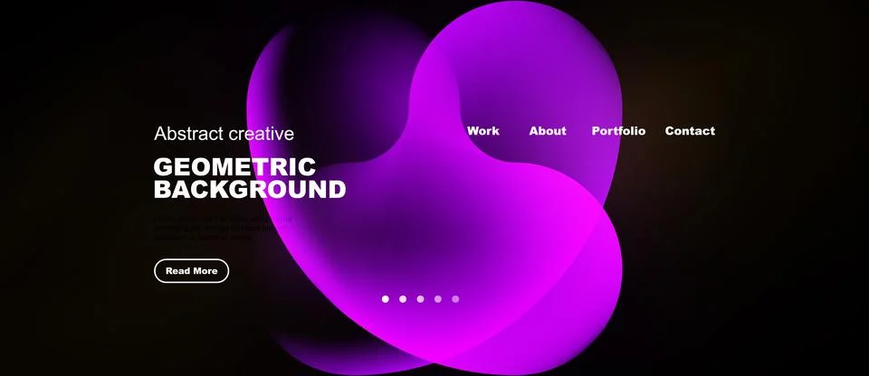 Dark background features vibrant purple abstract shapes. Text elements includ 스톡 일러스트
