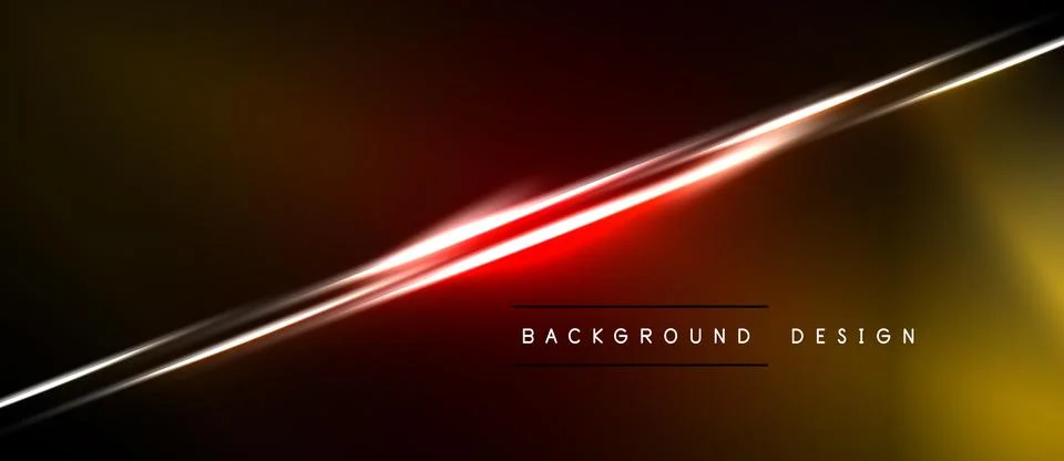 Dark background features vibrant red, gold lines. Modern design suggests en.. Stock Illustration
