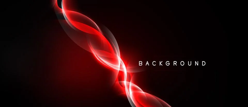 Dark background features vibrant red flowing lines. Abstract design creates イラスト素材