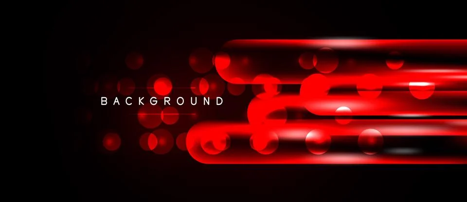 Dark background features vibrant red lines, circles. Modern design suggests Stock Illustration