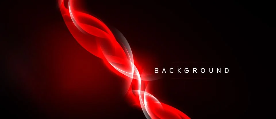 Dark background features vibrant red light streaks. Abstract design evokes Illustrazione stock