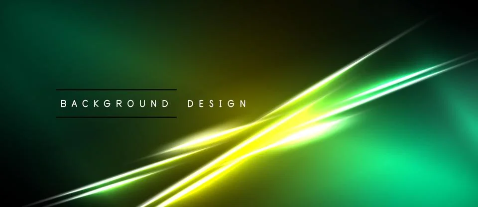 Dark background features vibrant yellow neon lines. Gradient transitions from イラスト素材