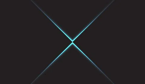 Dark background featuring glowing blue diagonal lines forming an abstract cross イラスト素材