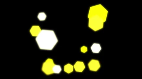 A dark background featuring glowing gold hexagonal light leaks and bokeh 動画素材 336369339