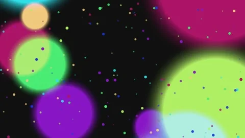 A dark background with floating colorful blurry orbs Video stock 330075803
