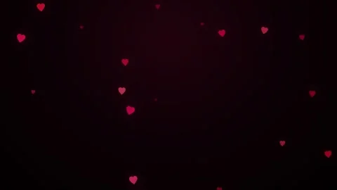 Dark background with floating small red hearts for Valentine's Day loop Stock Footage 346301875