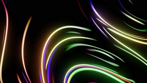 Dark Background With Flowing Glowing Elements Stock Footage 164460788