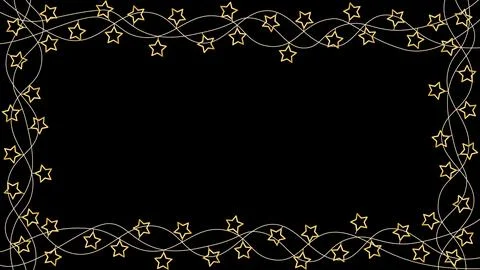 Dark background with frame of starry glowing garlands Stock Illustration