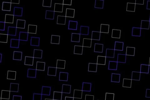 Dark background with glowing blue and white square outlines Stock Illustration
