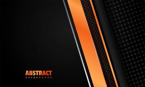 Dark background with glowing orange abstract shapes design Stock Illustration