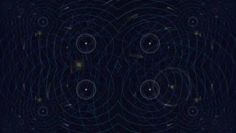 Dark Background with Glowing Particles and Swirling Patterns. Видео 330130893