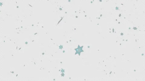 A dark background with glowing snowflakes and star shapes falling Stock Footage 334667672