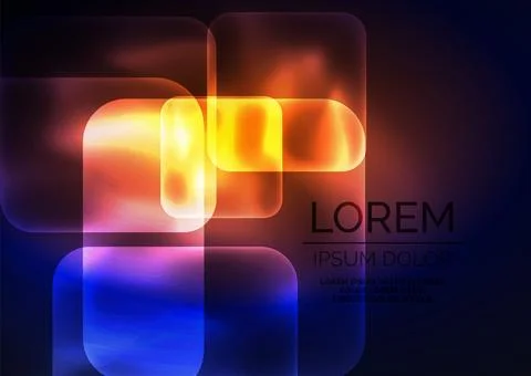 A dark background with glowing squares and a place for text 스톡 일러스트