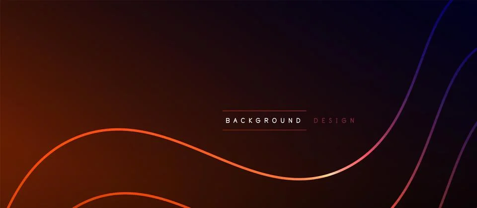 A dark background with a glowing wave in the middle Stock Illustration