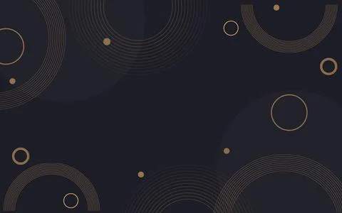 Dark background with gold circle in modern concept. Stock Illustration