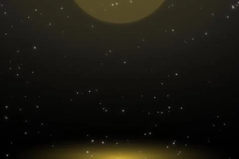 Dark Background with Golden Circular Glow and Sparkles Stock Illustration