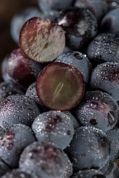 Dark Background Grapes Dramatic Close Up Detail Stock Photos