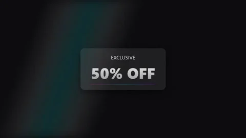 Dark background highlights a sleek discount banner Stock Footage 340858563
