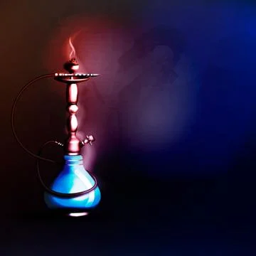 On a dark background a hookah Stock Illustration