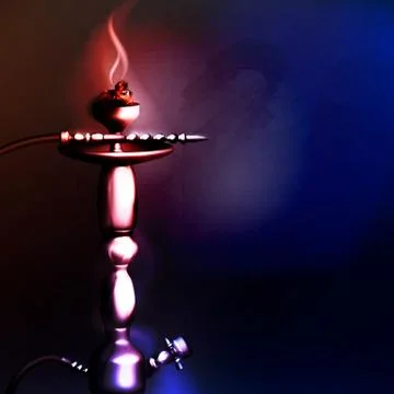 On a dark background a hookah Stock Illustration