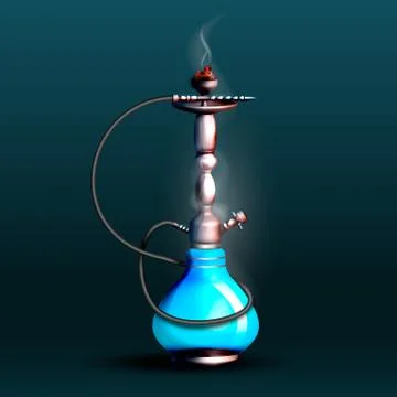 On a dark background a hookah Stock Illustration