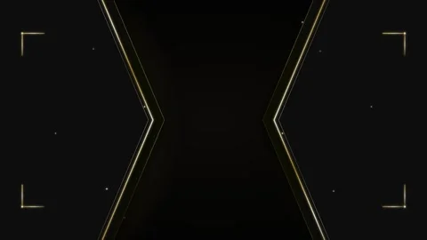 Dark background with intersecting golden lines and scattered light particle.. 動画素材 336365005