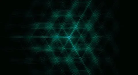 Dark background with intersecting teal lines and geometric pattern Stock Illustration
