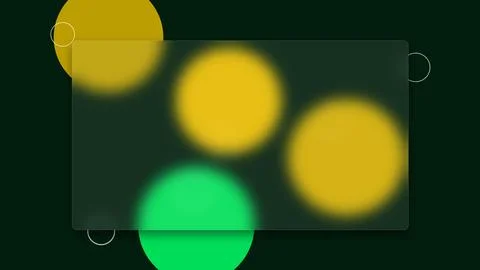 Dark background with large glowing green bokeh circles Illustrazione stock