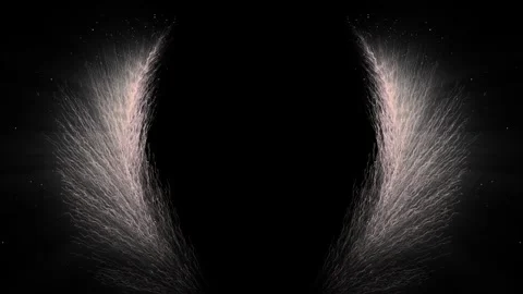 On a dark background, light elements of glowing particles appear, frame the Stock Footage 259266337