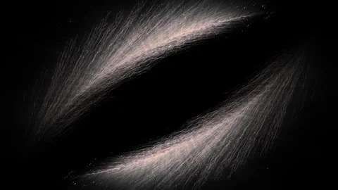 On a dark background, light elements of glowing particles appear and disappear Stock Footage 260640760