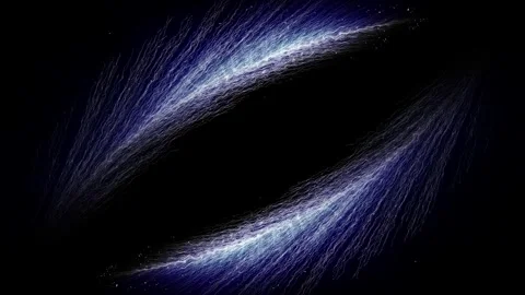 On a dark background, light elements of glowing particles , blue and white Stock Footage 261875443