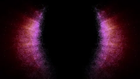 On a dark background, light elements of orange and purple particles appear below Stock Footage 259701105