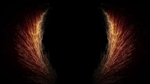 On a dark background, light elements of yellow-orange particles appear, frame Stock Footage 258748109