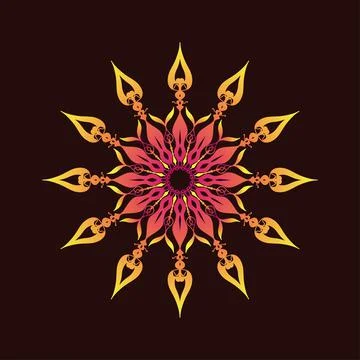 Dark background Mandala Ornament vector Stock Illustration