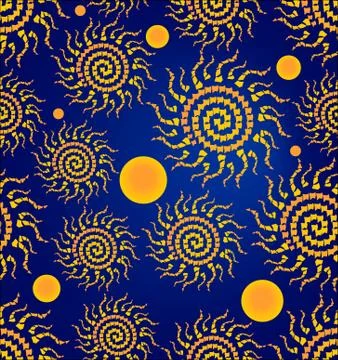 Dark background with mosaic sun Stock Illustration