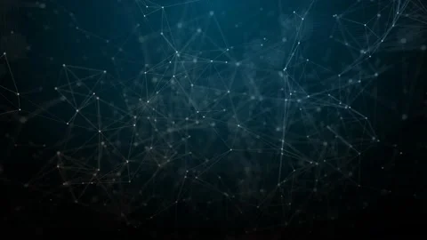 Dark background with motion of abstract plexus. communication networks lines Vídeo Stock 138182492