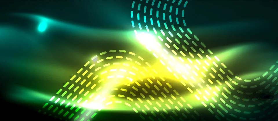 Dark background with neon glowing elements, shiny motion concept 스톡 일러스트