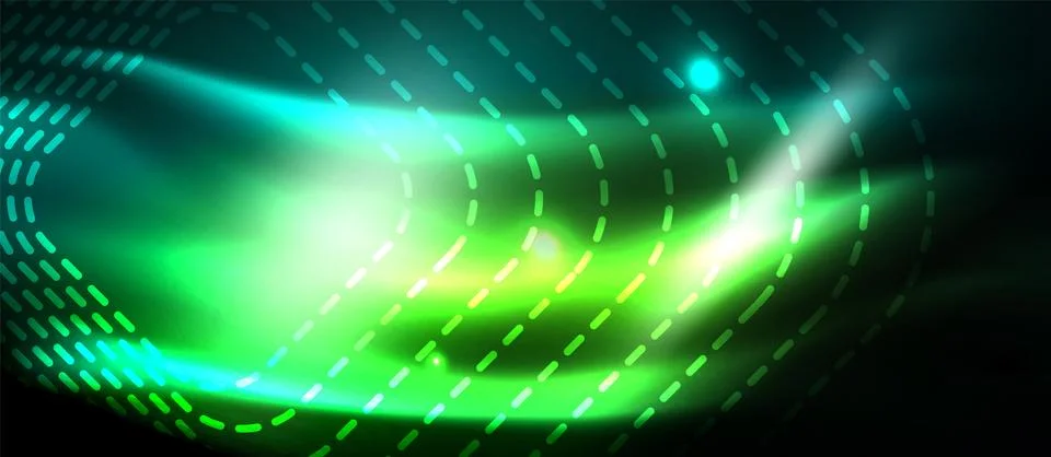 Dark background with neon glowing elements, shiny motion concept 스톡 일러스트