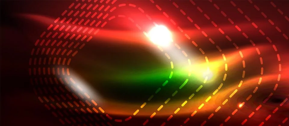 Dark background with neon glowing elements, shiny motion concept 스톡 일러스트