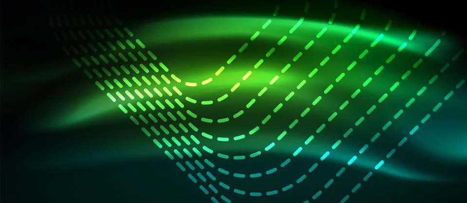 Dark background with neon glowing elements, shiny motion concept 스톡 일러스트