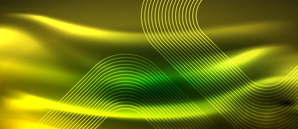 Dark background with neon glowing elements, shiny motion concept 스톡 일러스트