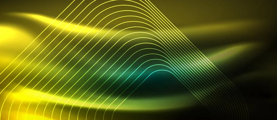 Dark background with neon glowing elements, shiny motion concept 스톡 일러스트