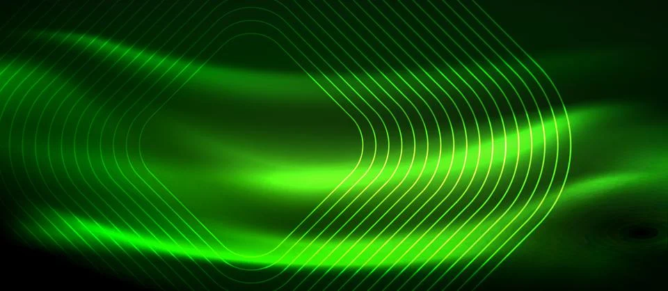 Dark background with neon glowing elements, shiny motion concept 스톡 일러스트