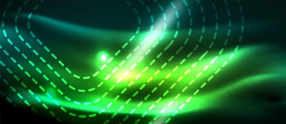 Dark background with neon glowing elements, shiny motion concept 스톡 일러스트