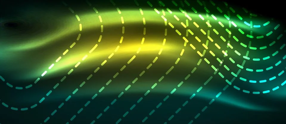 Dark background with neon glowing elements, shiny motion concept 스톡 일러스트