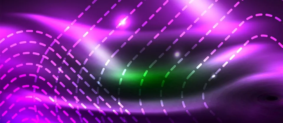 Dark background with neon glowing elements, shiny motion concept 스톡 일러스트