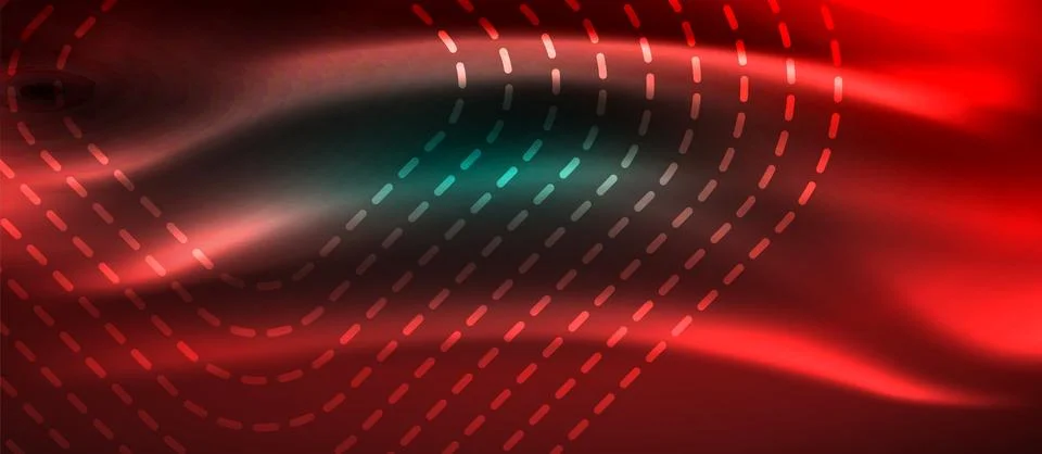 Dark background with neon glowing elements, shiny motion concept Stock Illustration